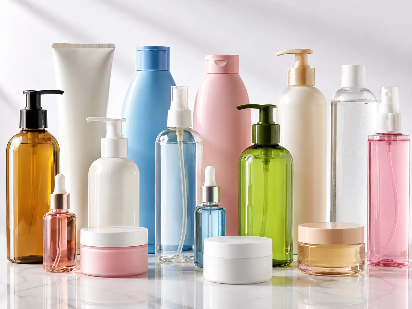 Cosmetici per la cura personale, flaconi in PET PETG, tonico, shampoo, bagnoschiuma